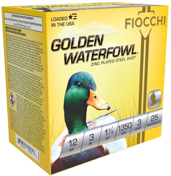 Fiocchi Golden Waterfowl 123SGW3 12ga 3 In 1 1/4oz 1350FPS #3 25/Box