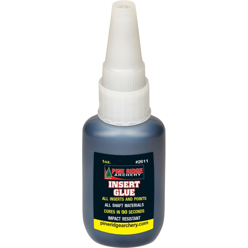 Pine Ridge Insert Glue 1 oz. Model 2611 - Black, Perfect for All Inserts, 90 Second Drying Time, Impact Resistant