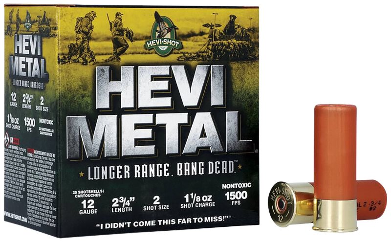 HEVI-Shot HS38702 12 Gauge 2.75" 1 1/8oz 2 Shot 25/Box 1500fps