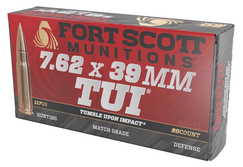 Fort Scott 762X39117SCV TUI 7.62x39mm 117gr Solid Copper Ammo 20 Rounds