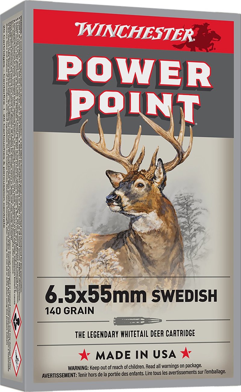 Winchester 6.5x55 Swedish 140gr Power Point Ammo 20 Rnd Box