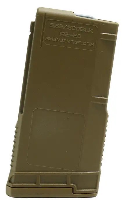 AMEND2 MOD A 5.56MM/300 BLK OUT AR15 COYOTE TAN POLYMER MAGAZINE 20RD ( 50 PER CASE )