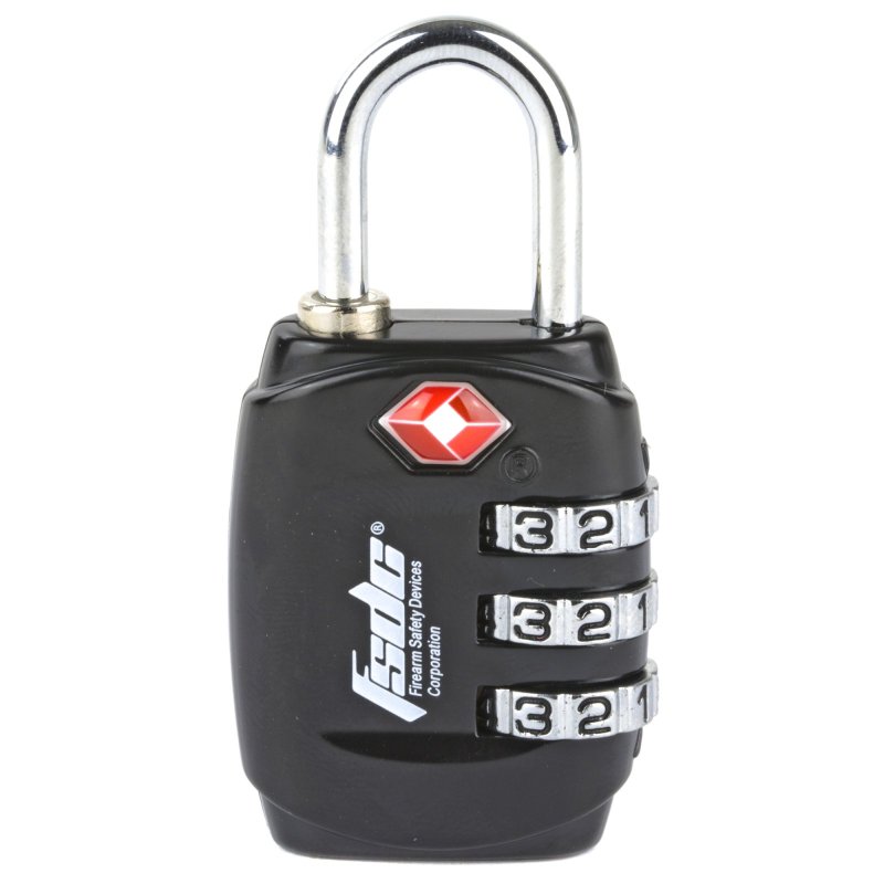 Firearm Safety Devices TSA Lock Black Steel Shackle Keyed