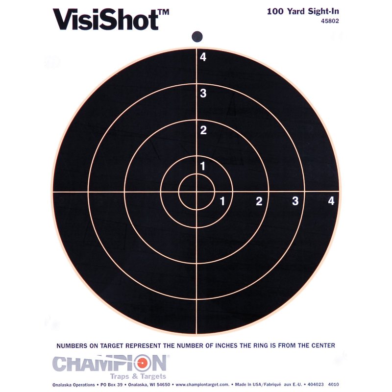 Champion Targets 45802 VisiShot 8 in Bullseye Target 10 Pack