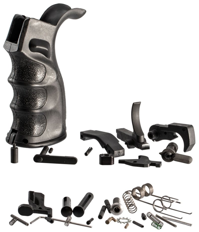 TacFire LPK02B308 308 Win AR-10 Lower Parts Kit Black Pistol Grip
