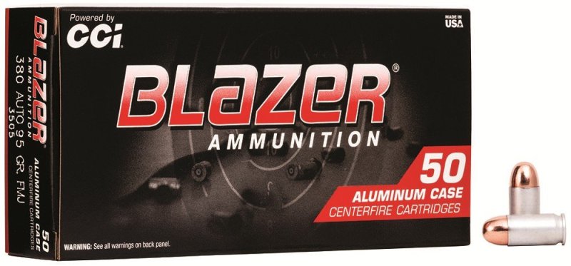 CCI Blazer Handgun 3505 380 ACP 95 Gr Total Metal Jacket 50 Box