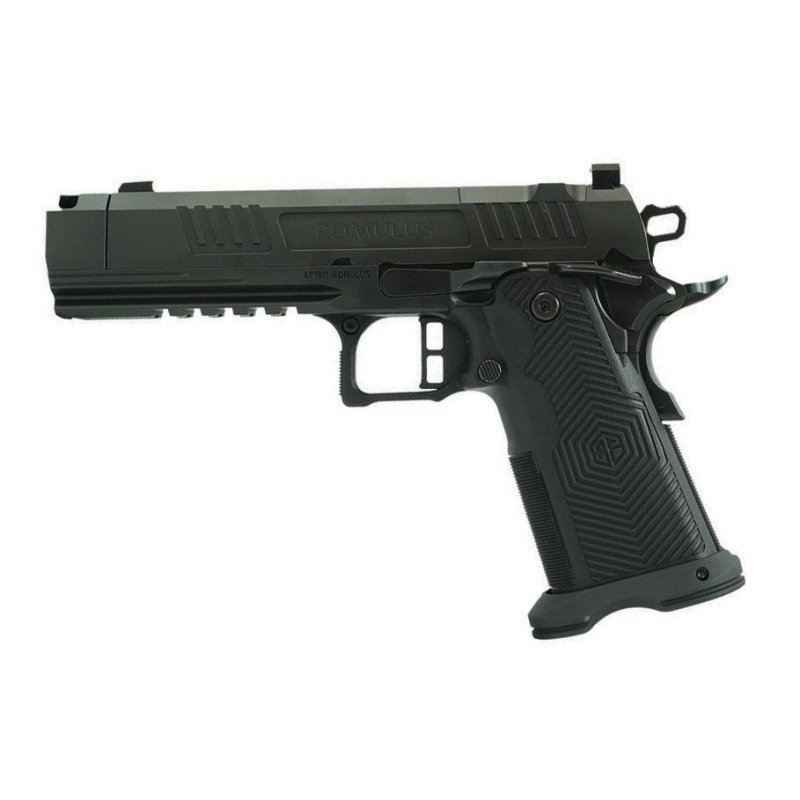 Alpha Foxtrot AF1911-Romulus Handgun 9mm Luger 17rd (1) and 20rd (1) Magazines 4.25 Compensated Threaded Barrel Black RMSc Cut