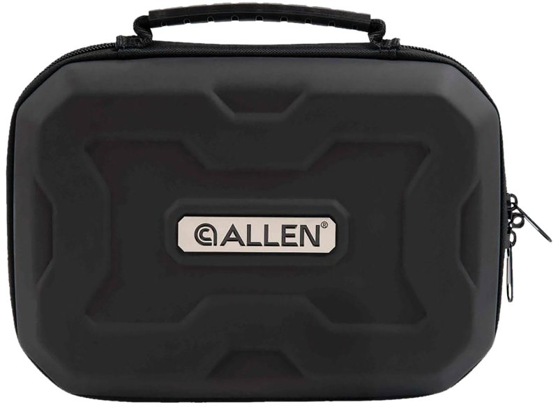 Allen 829 EXO Handgun Case Polymer Black Finish Molded Carry Handle Egg Crate Foam Lockable Zippers 9" x 6.25" Interior Dimensions