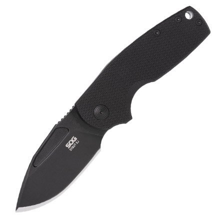 SOG Stout SJ Folding Knife Clip Point CRYO D2 Steel G10 Handle