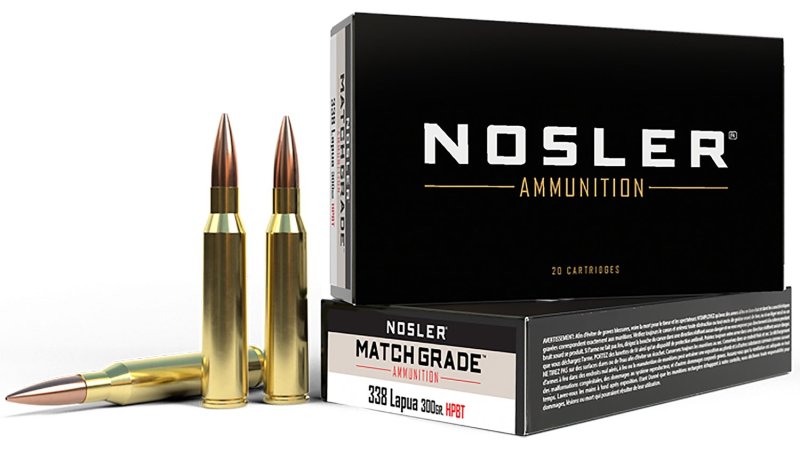 Nosler Match Grade 43136 338 Lapua Magnum 300 Grain Hollow Point 20 Rounds