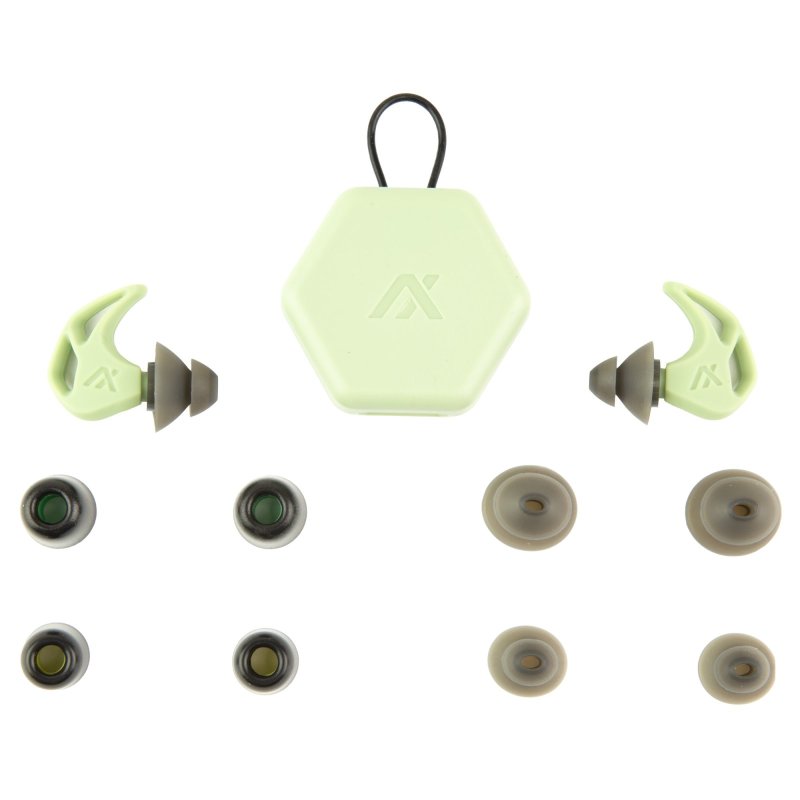 AXIL X20-GREEN Earplugs, Slate Green, 3 Silicon & 2 Foam Tips, Case