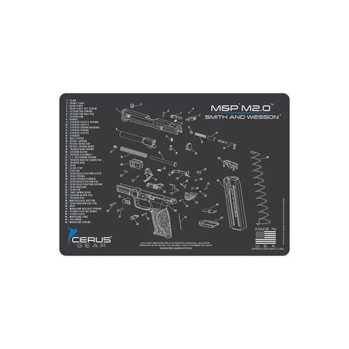 Cerus Gear S&W M&P M2.0 Schematic Handgun Mat Charcoal Gray 12x17