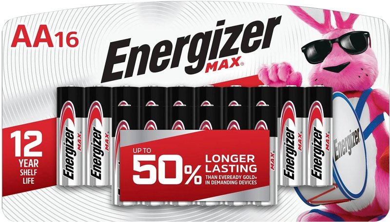 Energizer E91LP16 AA Max 1.5V Alkaline Batteries (16-Pack)