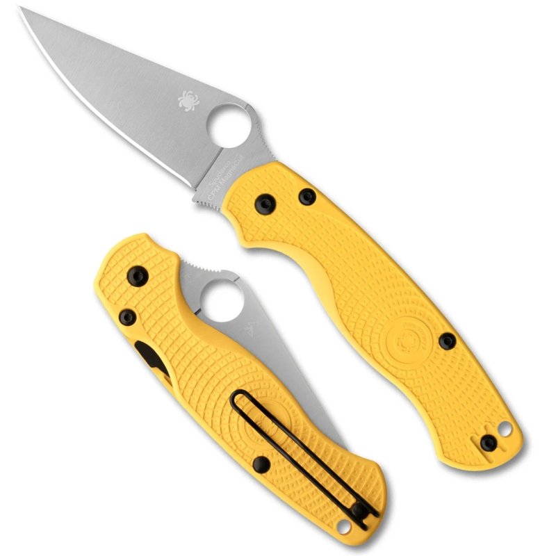 Spyderco Para Military 2 LW Salt CPM MagnaCut 3.47 In PlainEdge Yellow FRN