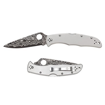 Spyderco Endura 4 Titanium Damascus Plain Knife C10TIPD