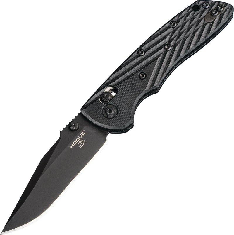Hogue 24276 Deka 3.25" Black Clip Point Blade ABLE Lock 20CV Steel Folder