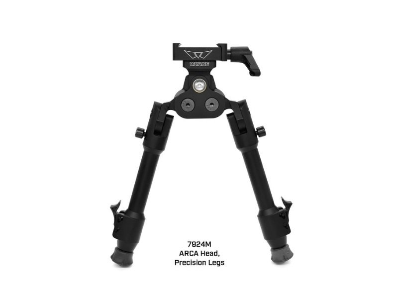 Warne 7924M Skyline Pro Bipod Black Anodized ARCA Interface 7075 Aluminum