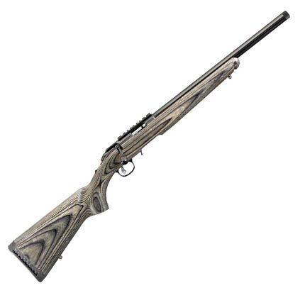 Ruger 8349 American Rimfire Target 22 WMR, 18" Threaded Bull Barrel, Satin Blued Alloy Steel, Black Laminate Stock, 9-Round Capacity, Optics Ready