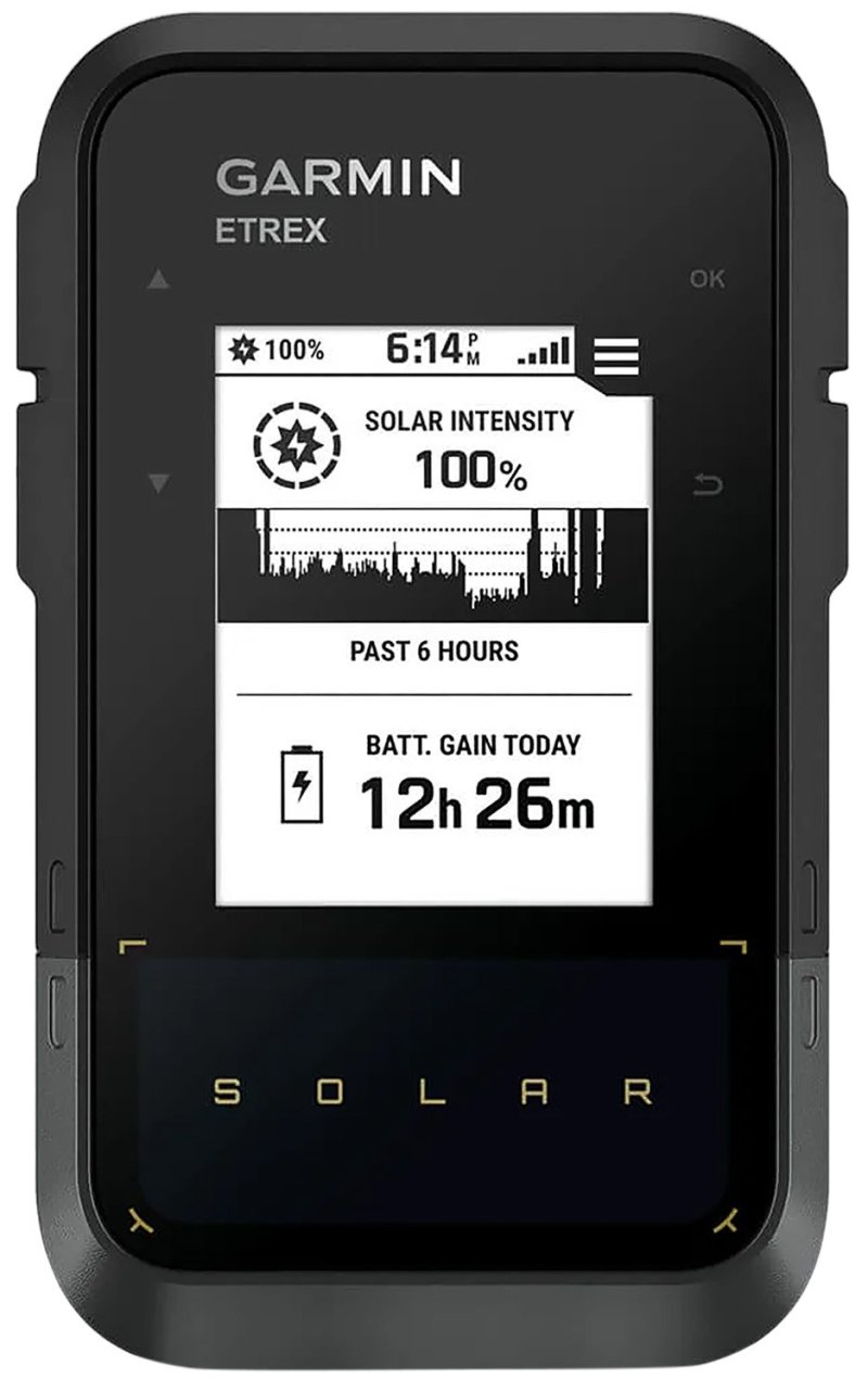 Garmin 0100278200 eTrex Solar GPS, 28MB, 2.2" Display, Black