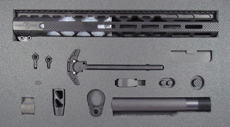 Timber Creek TCGKBL Greyman AR-15 Build Kit Type III Hard Coat Black
