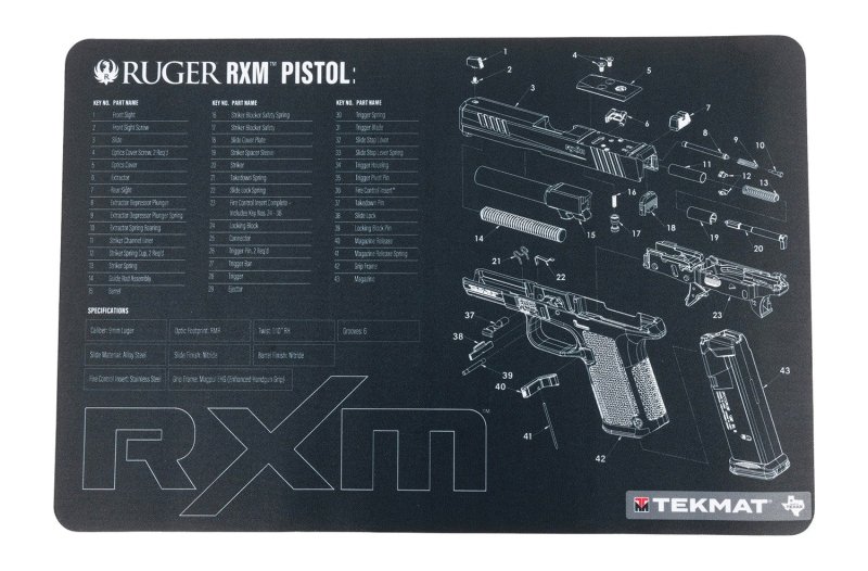 TekMat TEKR17 Ruger RXM Cleaning Mat 17x11 In Exploded Diagram