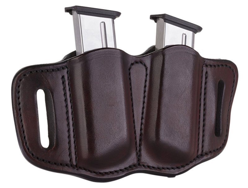 1791 Gunleather MAG21SBRA Double Mag Holster Brown Leather Belt Slide