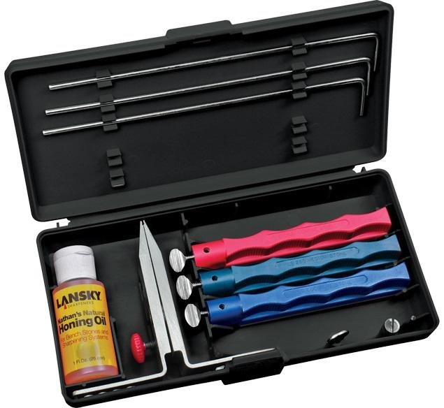 Lansky LKC03 Standard Sharpening System, 3 Stones, Adjustable Angle Clamp