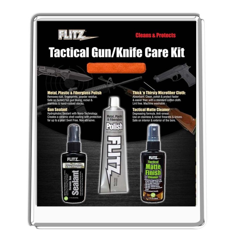 Flitz 41502 Tactical Gun/Knife Care Kit with Polish, Cleaner, Sealant
