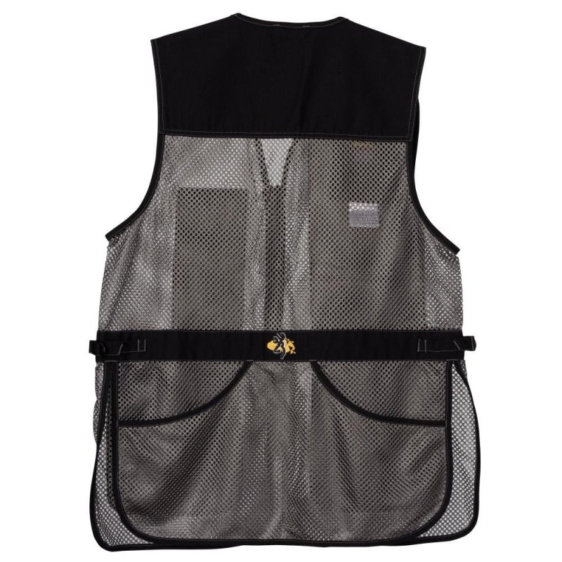 Browning Trapper Creek Mesh Shooting Vest Black/Gray Medium Right Hand