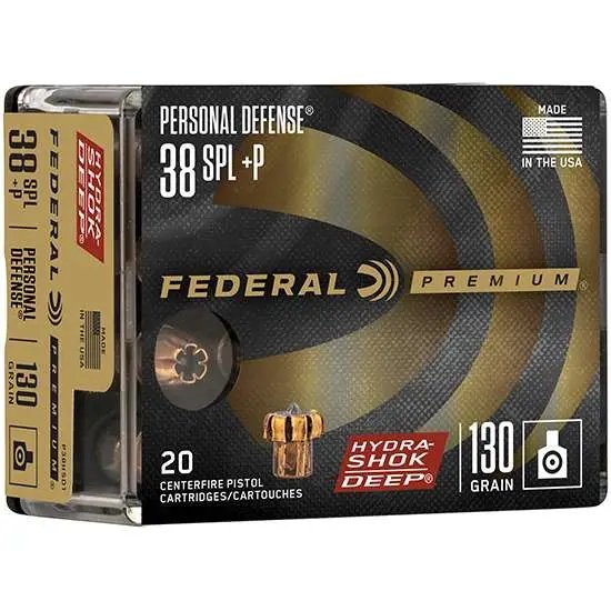 Federal Premium Hydra-Shok Deep 38 Special +P 130 Grain JHP 20 Rounds