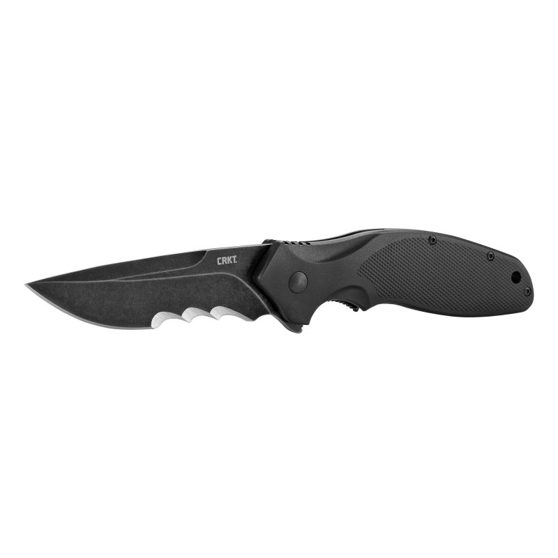 CRKT K800KKP Shenanigan 3.35" Veff Serrated Folding Knife Black GRN Handle