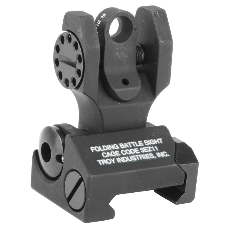 Troy SSIGFBSRTBT00 Tritium Rear Folding BattleSight Black Anodized AR-15