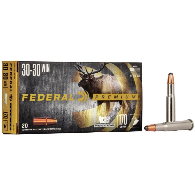 Federal Premium P3030D 30-30 Win 170 Grain Nosler Partition 20 Box