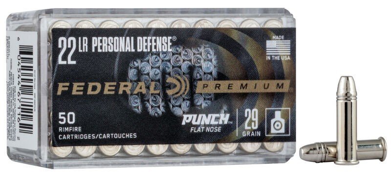 Federal PD22L1 22 LR 29gr Flat Nose 50 Rounds Nickel-Plated Case