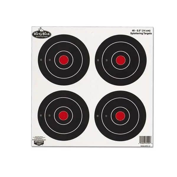 Birchwood Casey 35504 Bullseye Target 5.5 in Heavy Tagboard 12 Pack