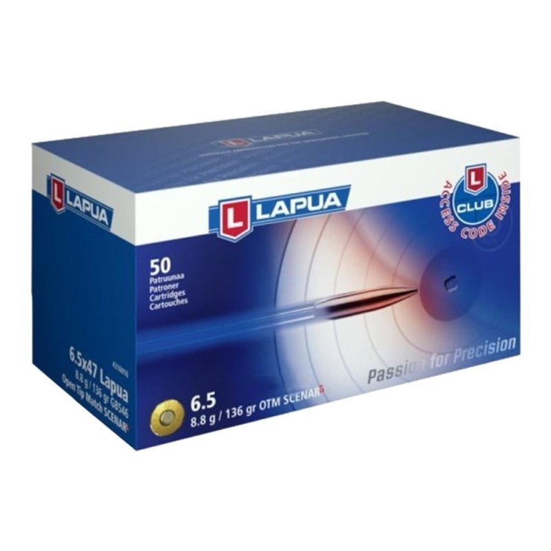 Lapua 4316063 6.5 Creedmoor 136gr Scenar OTM Rifle Ammo 50ct