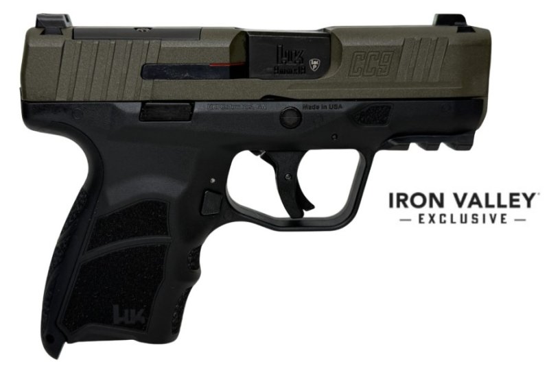 HK 81001400 9MMX19 CC9 Micro Comp 9mm 3.32" OR Grn/Blk 2/10-rd IVS