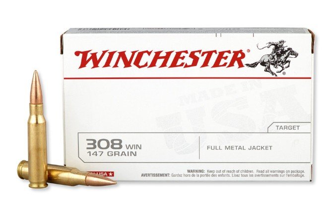 Winchester .308 WIN FMJ 147 Grain 60 Box Usa White