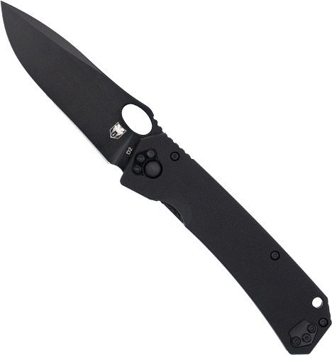 CobraTec Knives Raven Folder CTRVN 3.25 In D2 Black-Titanium Liner Lock