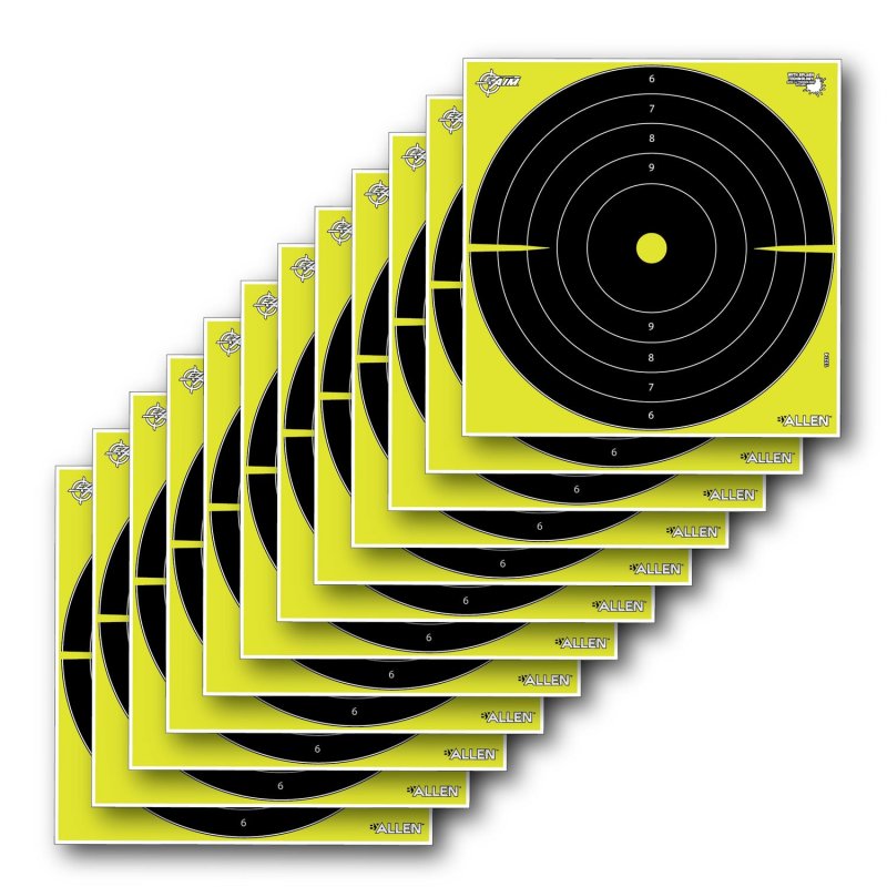 Allen EZ Aim 15214 Splash Bull's-Eye Target 12"x12" 12 Pack Yellow/Black