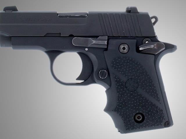 Hogue 38000 Rubber Grip for SIG P238 Finger Grooves Black