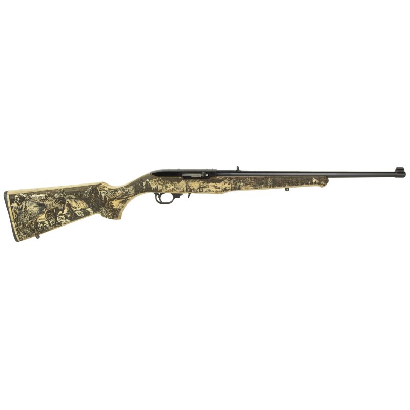 Ruger 31219 10/22 22LR Rifle 10+1 Grizzly Laminate 18.5" Black Matte