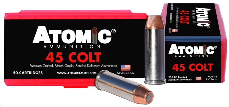 Atomic Ammunition 00444 45 Colt 250gr Bonded Match HP 50 Rounds