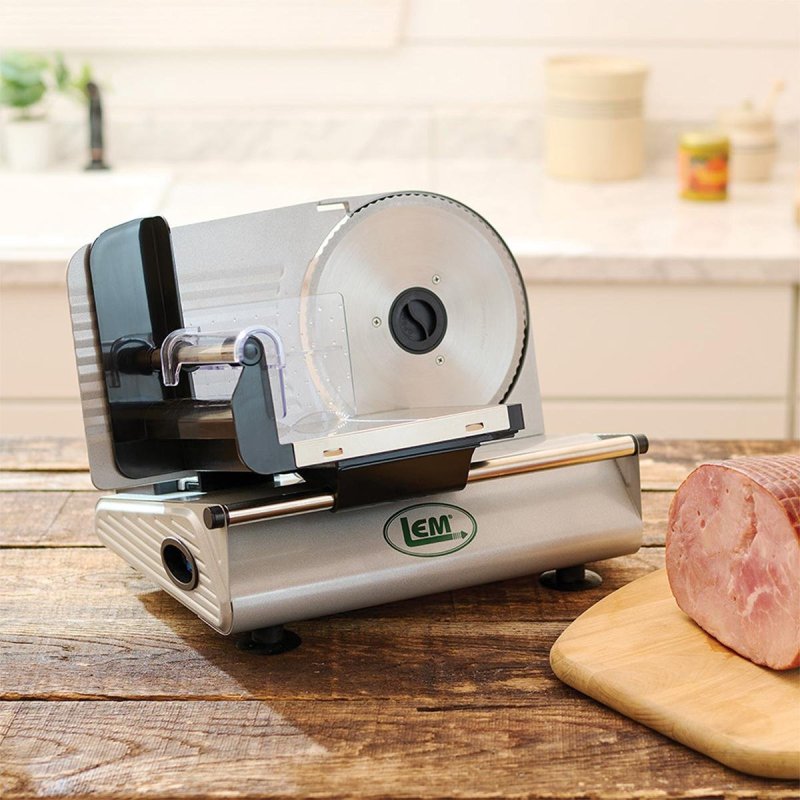 LEM Products 1381 7.5" Belt-Driven Meat Slicer, 150W, Stainless Blade