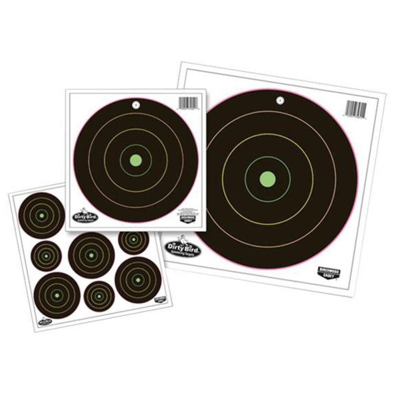 Birchwood Casey Dirty Bird Multi-Color Splattering Target 12" Bullseye Tagboard Hanging 10 Pack