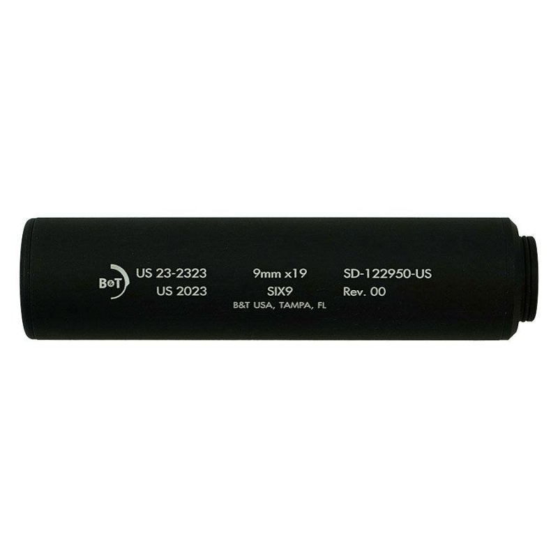 B&T SD-122950-US Six9 Wipe Suppressor 9mm Luger Black