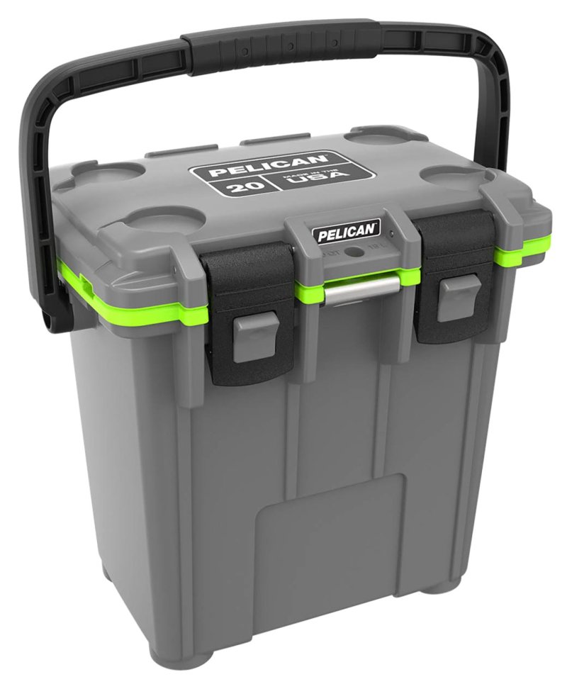 Pelican 20Q-1-DKGRYEGRN 20QT Elite Cooler Gray/Green Polypropylene