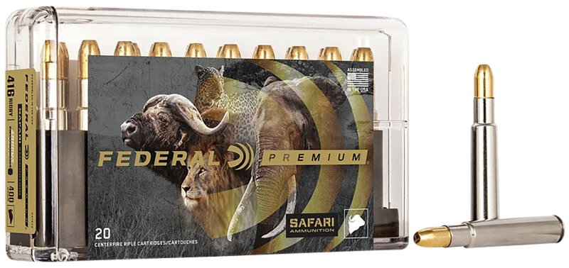 Federal Premium P416T2 416 Rigby 400gr Solid 20 Per Box Nickel-Plated