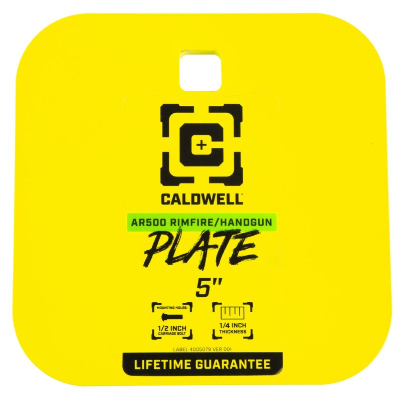 Caldwell 4002311 AR500 5" Gong Target 1/4" Steel Rimfire/Handgun