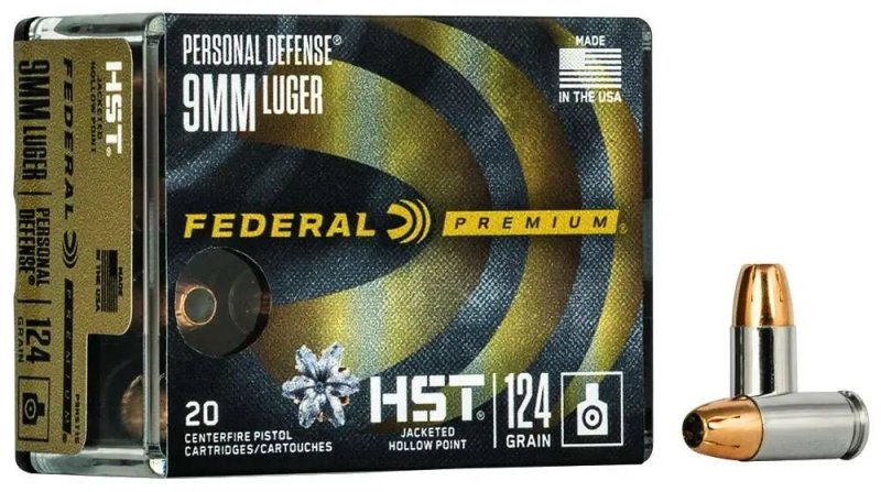 Federal Premium Ammunition HST 9mm 124gr Ammo 20rds P9HST1S